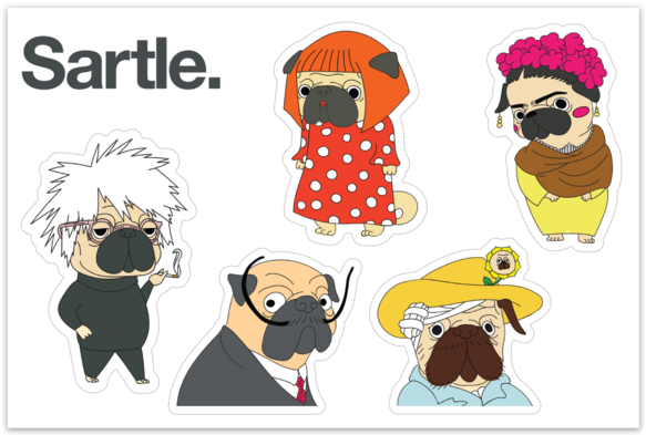 Famous Pug Artists Sticker Sheet